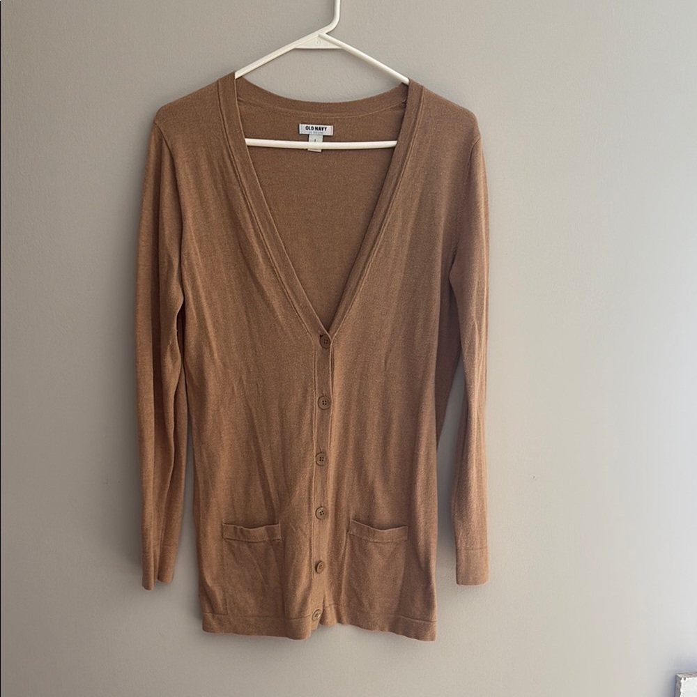Old Navy Tan Cardigan Lightweight Knit